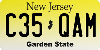 NJ license plate C35QAM
