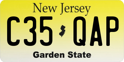 NJ license plate C35QAP