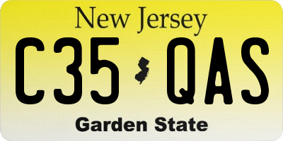 NJ license plate C35QAS