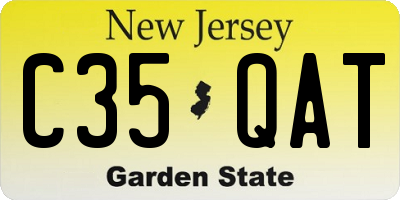 NJ license plate C35QAT