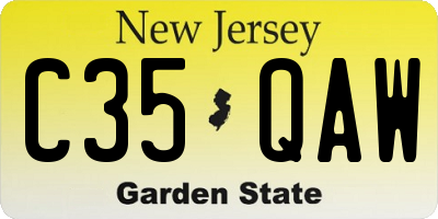NJ license plate C35QAW