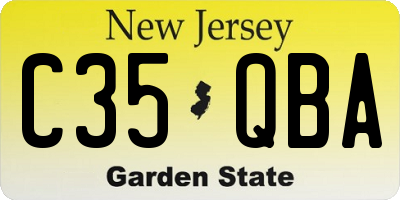 NJ license plate C35QBA