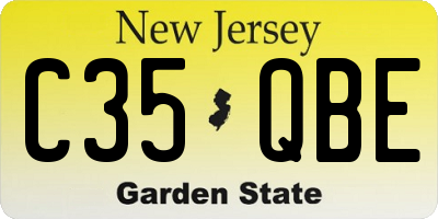 NJ license plate C35QBE