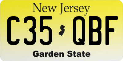 NJ license plate C35QBF