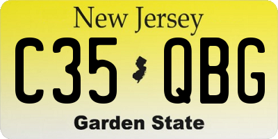 NJ license plate C35QBG
