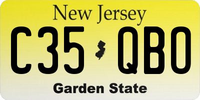 NJ license plate C35QBO