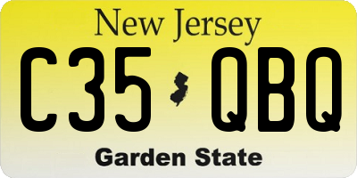 NJ license plate C35QBQ