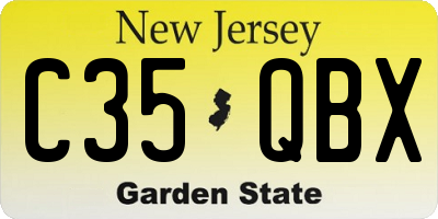 NJ license plate C35QBX