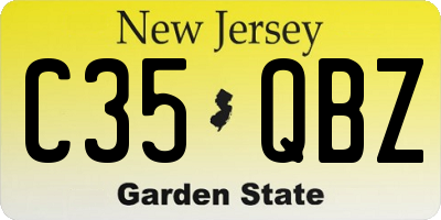 NJ license plate C35QBZ