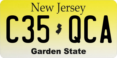 NJ license plate C35QCA
