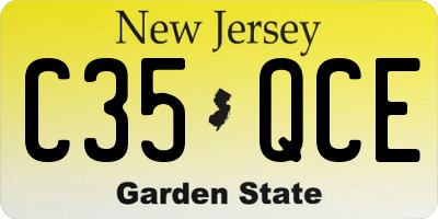 NJ license plate C35QCE