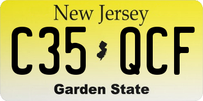 NJ license plate C35QCF