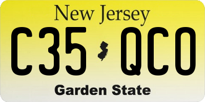 NJ license plate C35QCO