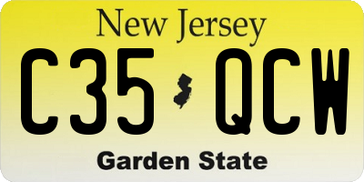 NJ license plate C35QCW