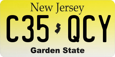 NJ license plate C35QCY