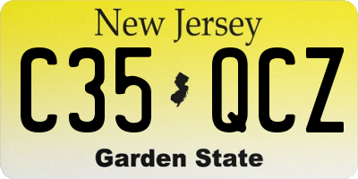 NJ license plate C35QCZ