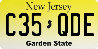 NJ license plate C35QDE