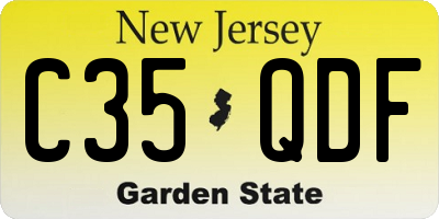 NJ license plate C35QDF