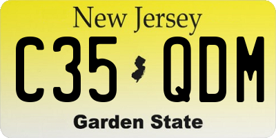 NJ license plate C35QDM