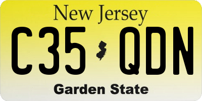 NJ license plate C35QDN