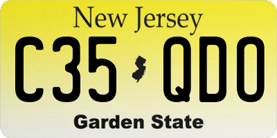 NJ license plate C35QDO