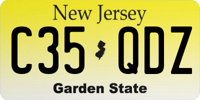 NJ license plate C35QDZ