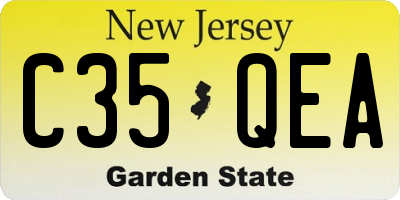 NJ license plate C35QEA