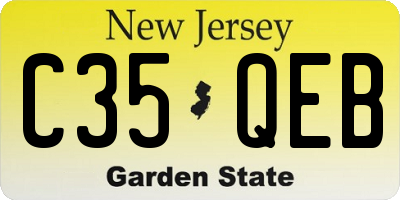 NJ license plate C35QEB