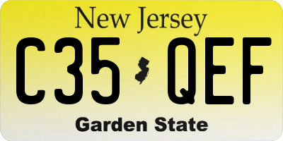 NJ license plate C35QEF