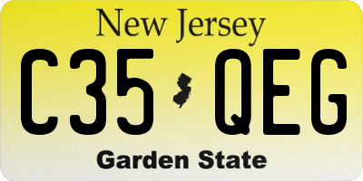 NJ license plate C35QEG