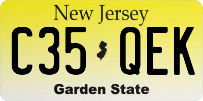 NJ license plate C35QEK