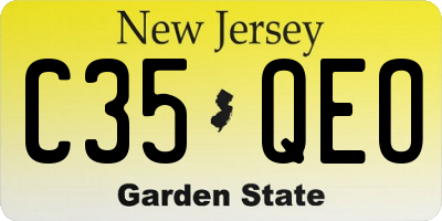 NJ license plate C35QEO