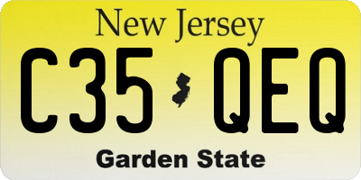 NJ license plate C35QEQ