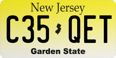 NJ license plate C35QET