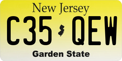 NJ license plate C35QEW