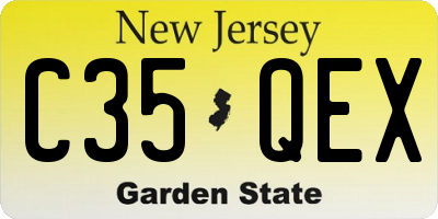 NJ license plate C35QEX