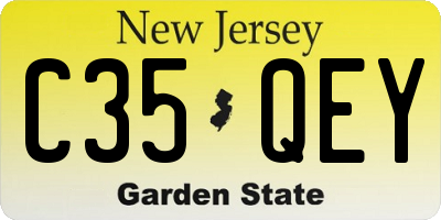 NJ license plate C35QEY