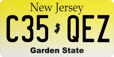 NJ license plate C35QEZ