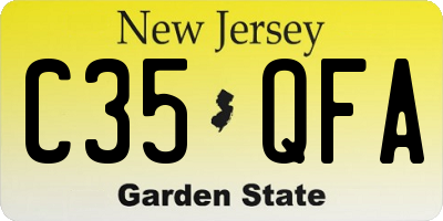 NJ license plate C35QFA