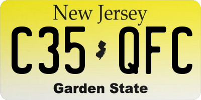 NJ license plate C35QFC
