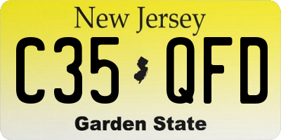 NJ license plate C35QFD