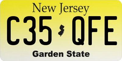 NJ license plate C35QFE
