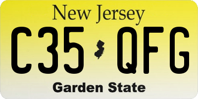 NJ license plate C35QFG