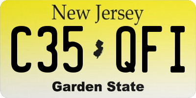 NJ license plate C35QFI