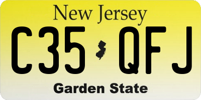 NJ license plate C35QFJ