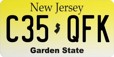 NJ license plate C35QFK