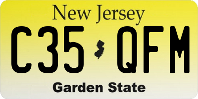 NJ license plate C35QFM
