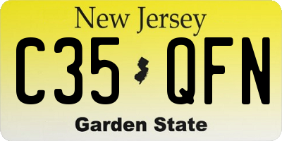 NJ license plate C35QFN