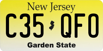 NJ license plate C35QFO