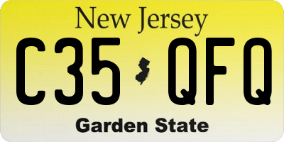 NJ license plate C35QFQ